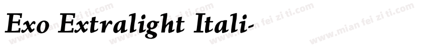 Exo Extralight Itali字体转换